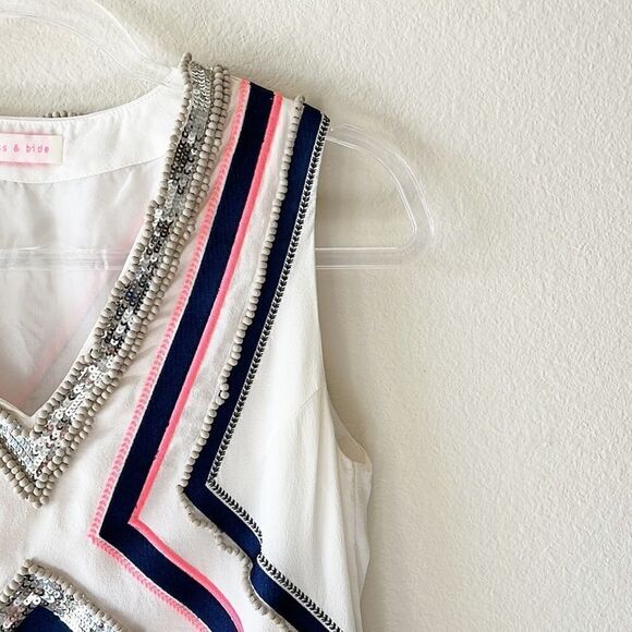 Sass and Bide 100% Silk Embroidered Beaded Sequin Shift Dress - Picture 4 of 15